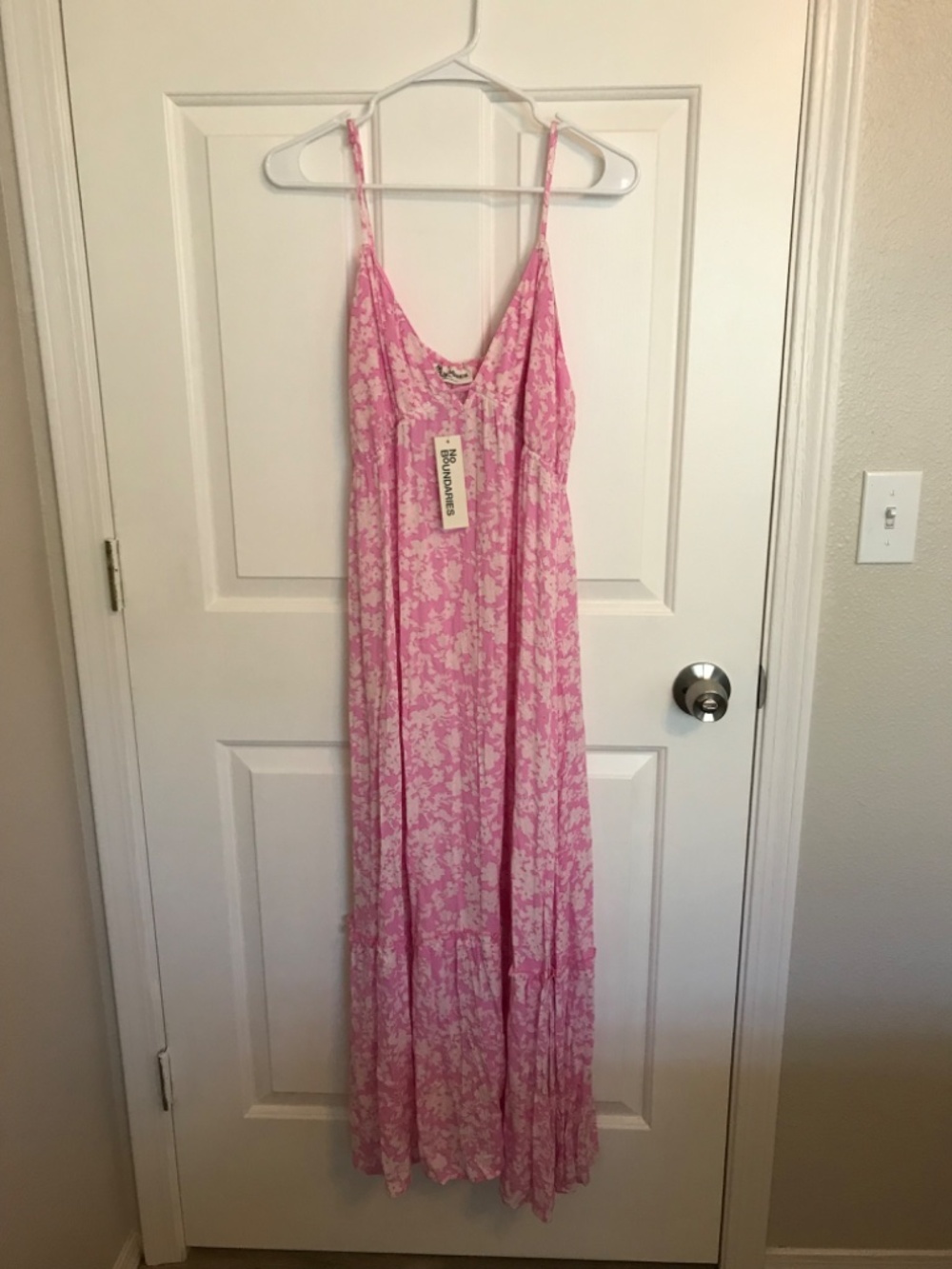 No Boundaries Gauze Sleeveless Tiered Floral Maxi Dress XXL (20) Pink Jubilee - Picture 4 of 9